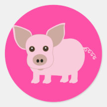 Little Piggie Round Stickers