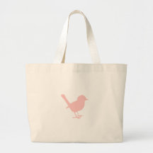 little pink bird tote bag