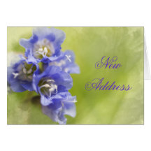 Little Purple Flowers Change of Address Card
