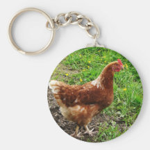 Little Red Chicken  - Free Range Egg Layer Keychain