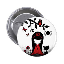 Little Red Ribbon Head Buttons