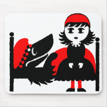 Little Red Riding Hood and wolf Mouse Pads