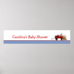 Little Red Wagon Baby Shower Banner Print