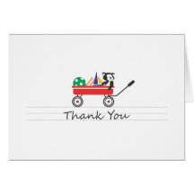 Little Red Wagon Thank You Card