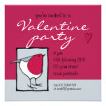 Little Robin grey Valentine Party Invitation