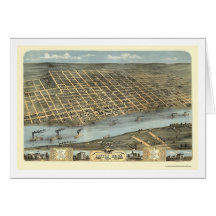 Little Rock, Arkansas Panoramic Map - 1871 Cards