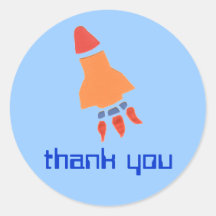 Little rocket thank you sticker