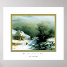 Little Russian Ox Cart in Winter~ Ivan Aivazovsky Posters