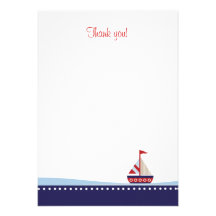 Little Sailboat Flat Thank You note Custom Invite