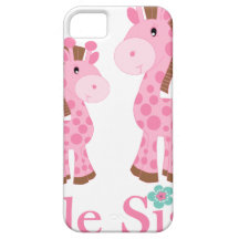 Little Sister Pink and Brown Giraffes iPhone 5 Cover