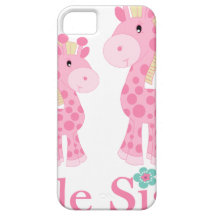 Little Sister Pink Giraffes iPhone 5 Cases