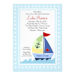 Little Skipper Sailboat 5x7 Baby Shower Invitation