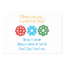 Little snowflakes mini birth announcement business cards