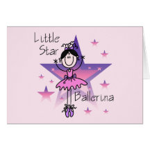 Little Star Ballerina-Black Hair Greeting Card