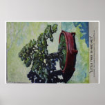 Little tree in red pot print