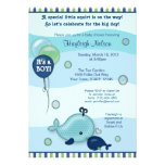Little Whale Baby and Mummy kiss Baby Shower invitations