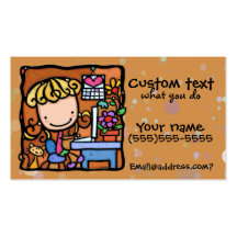 LittleGirlie author, blogger, secretary, cute girl Business Card Template