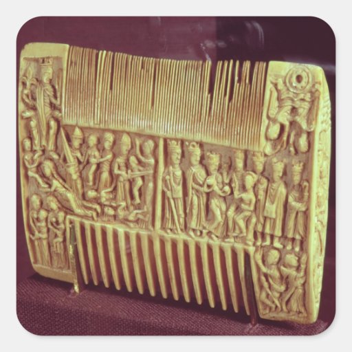 Liturgical comb, School of St.Albans, c.1120 Square Stickers