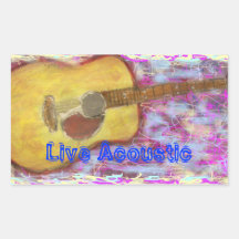 Live Acoustic Guitar Rectangle Sticker