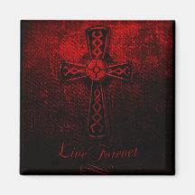 Live Forever Cross Refrigerator Magnet