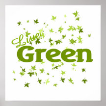 live green leaves poster