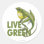 Live Green Round Sticker