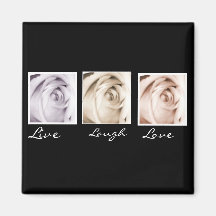 Live, Laugh,Love 3 rose magnet
