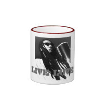 "Live Love" Dirty Border Ringer Mug - Customised