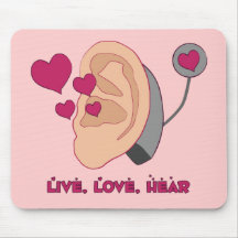 Live, Love, Hear Mousepaad Mouse Mats