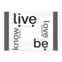 live, love, know, be | mini-print personalized invitations