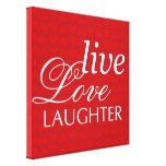 Live Love Laughter red hearts inspiration wall art Stretched Canvas Prints