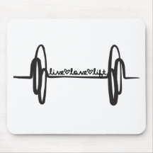 Live Love Lift Bar Black Mouse Pads