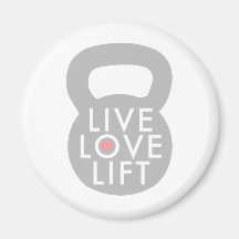 Live Love Lift Kettlebell Refrigerator Magnets