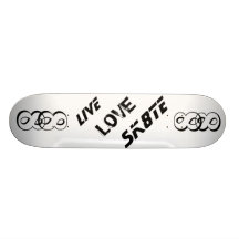 LIVE LOVE SK8TE BLACK WHITE SKATEBOARDS