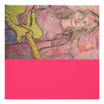 Live Music Girl Sketch invitations