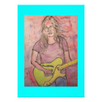 Live Music Girl Sketch invitations