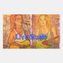 Live Music Guitar Girls Sticker