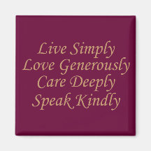 Live Simply cream Refrigerator Magnets