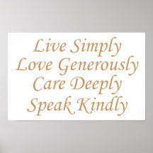 Live Simply yellow Poster