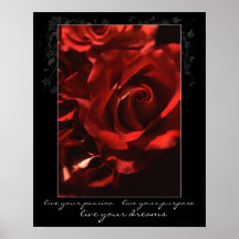 Live Your Passion Rose Poster