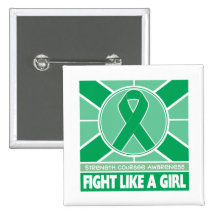Liver Cancer Fight Like A Girl Flag Pinback Button