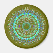Living Green Mandala kaleidoscope fridge magnet