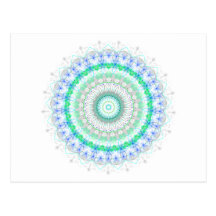 Living Green Mandala kaleidoscope postcard