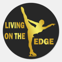 LIVING ON THE EDGE ROUND STICKER