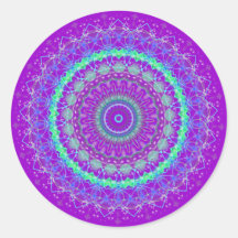 Living Purple Mandala kaleidoscope stickers