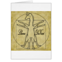 Llama Da Vinci Greeting Cards