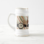 Llama Monogram Vintage Stripes  Stein mugs