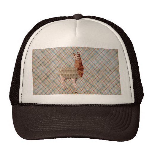 Llama Plaid Lid Trucker Hats