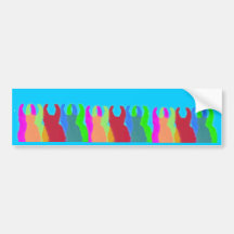 Llamas 5 in Bright Graphic Llama Colours Bumper Stickers
