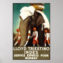 Lloyd Triestinao Line to Bombay Posters